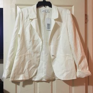 Ivory linen suit coat